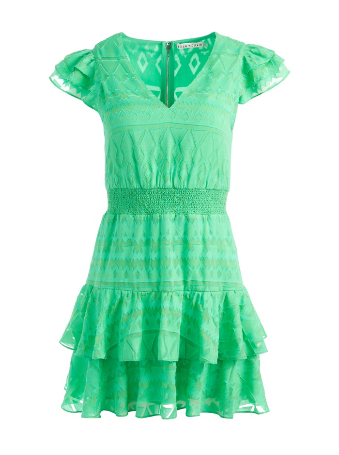 MARKITA RUFFLE SKIRT MINI DRESS - JADE image 5 - Alice And Olivia