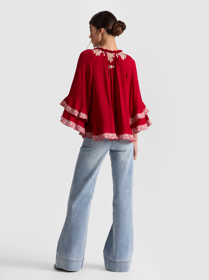 LEONORA TUNIC TOP - SERENADE DARK CHERRY image 2 - Alice And Olivia