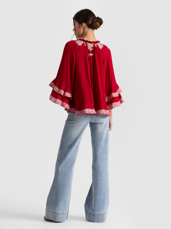 SERENADE DARK CHERRY-LEONORA TUNIC TOP