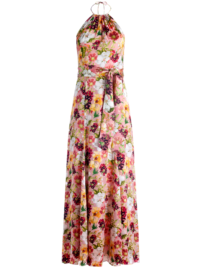 DITA TIE NECK HALTER DRESS - JUNIPER FLORAL ROSE image 5 - Alice And Olivia