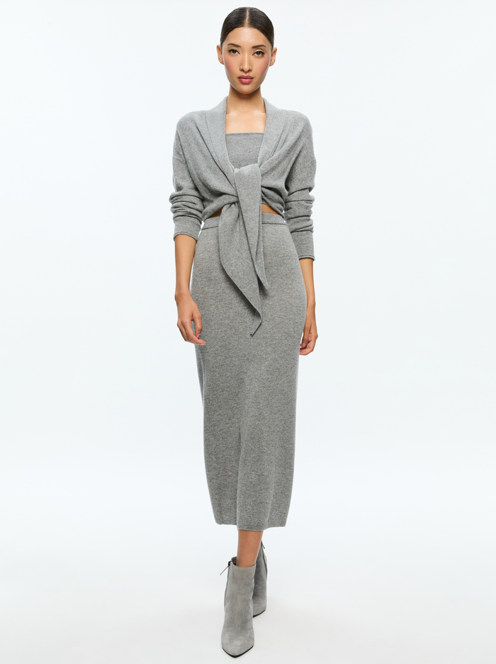 ADRINA SKIRT - MEDIUM HEATHER GREY image 4 - Alice And Olivia