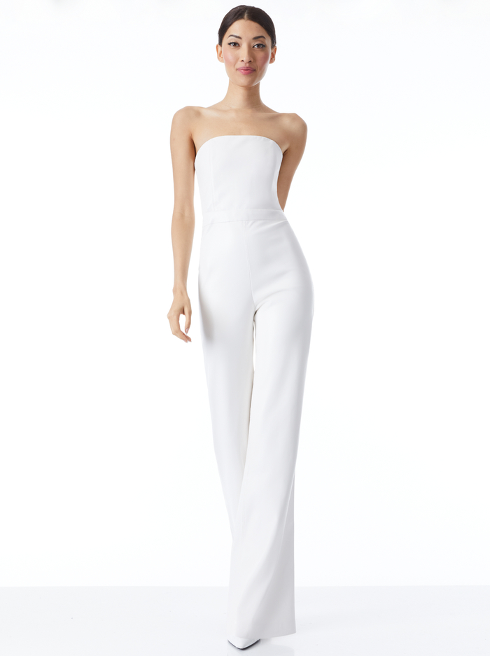 LAVERA VEGAN LEATHER JUMPSUIT - OFF WHITE - Alice And Olivia