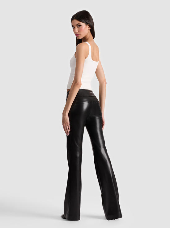 BLACK-OLIVIA VEGAN BOOTCUT PANT