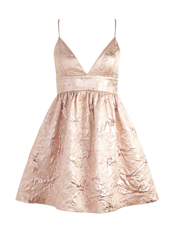 FOLEY CURVED WAIST PARTY DRESS - ROSE GOLD image 5 - Alice And Olivia