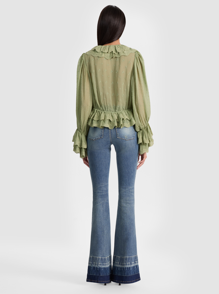 TENNEY CROPPED TOP - SAGE image 2 - ALICE + OLIVIA