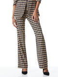 OLIVIA HOUNDSTOOTH BOOTCUT PANT - ALMOND/BLACK