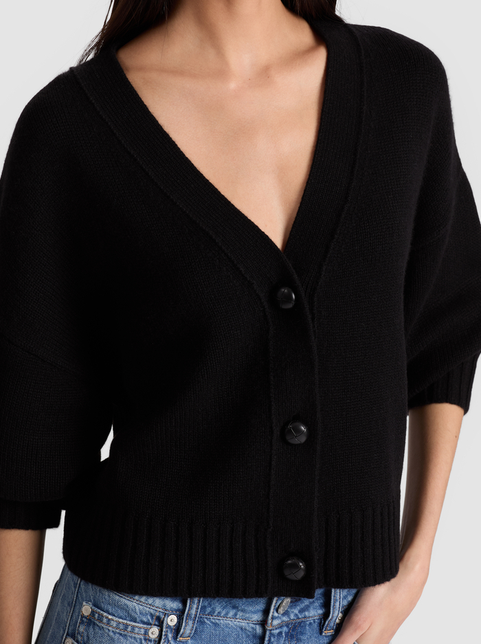 ATTICUS CASHMERE CARDIGAN - BLACK image 3 - Alice And Olivia