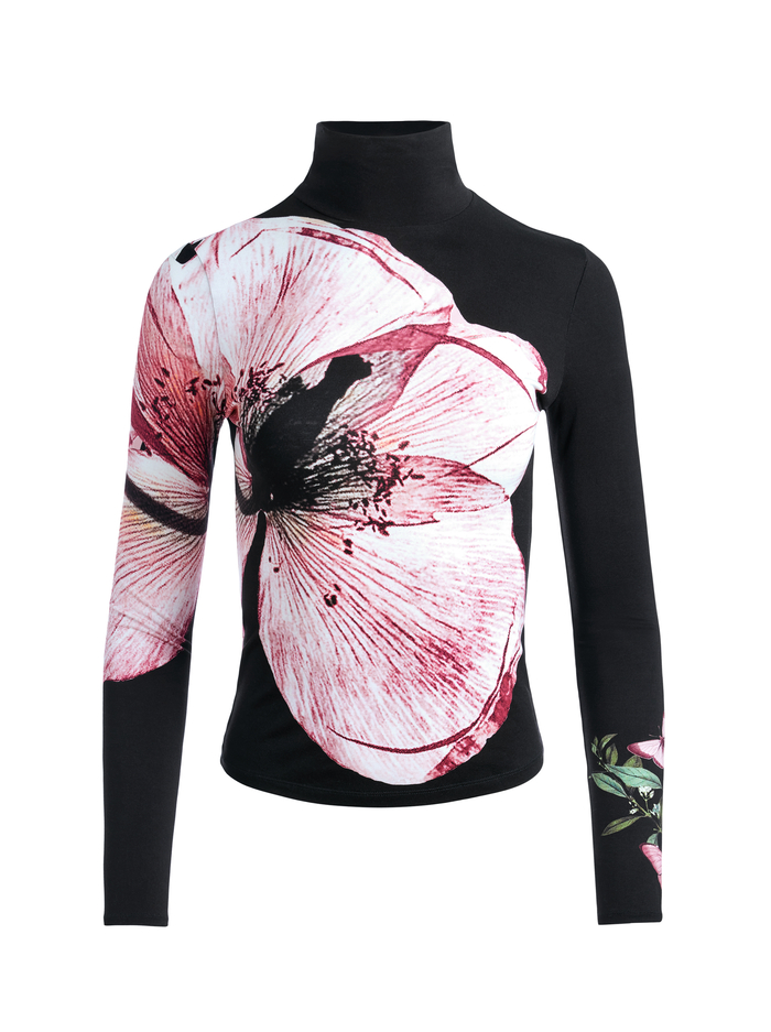 DELAINA LONG SLEEVE TURTLENECK TOP - LUNA FLORAL image 5 - Alice And Olivia