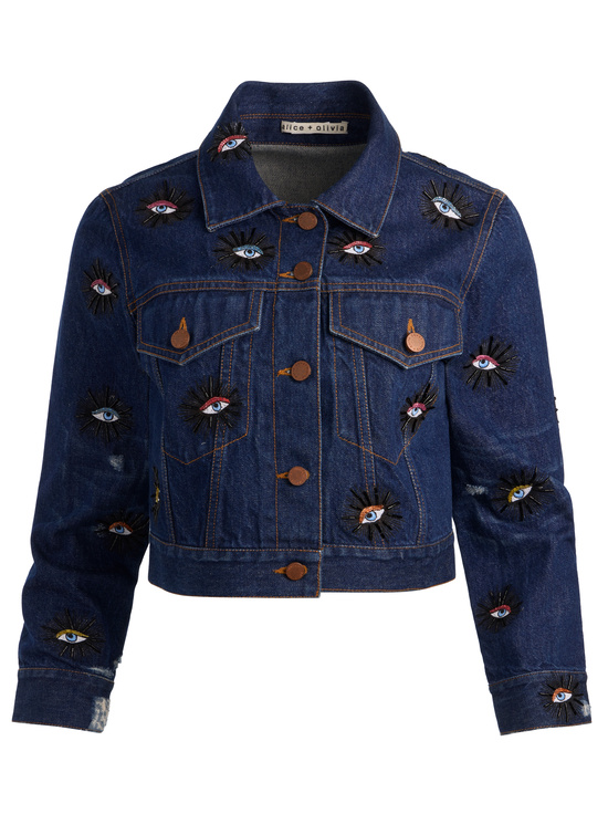 CATHERINE DARK-CHLOE EMBELLISHED DENIM JACKET