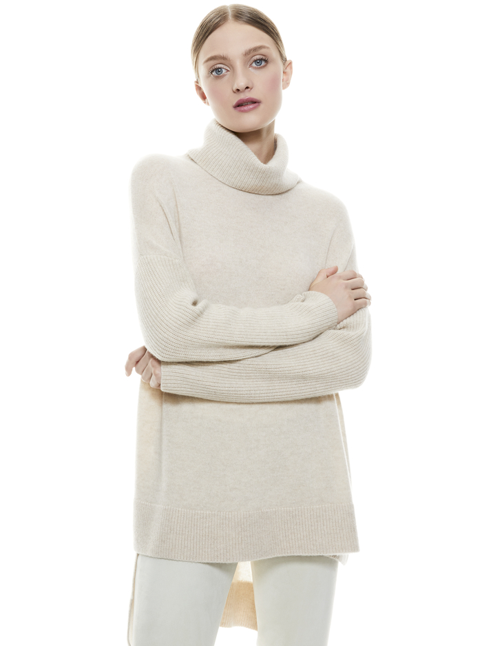 SAWYER TURTLENECK PULLOVER - OATMEAL image 1 - Alice And Olivia