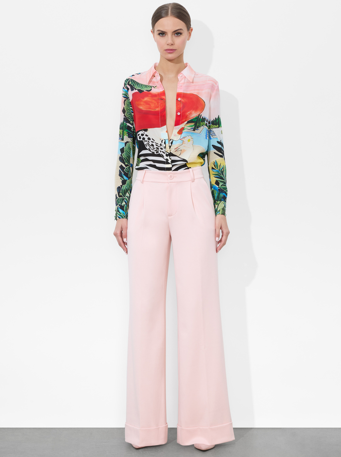WILLA SILK BLOUSE - PALM BEACH image 4 - Alice And Olivia