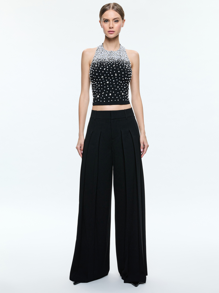 KIESHA EMBELLISHED TOP - BLACK/SILVER image 2 - Alice And Olivia