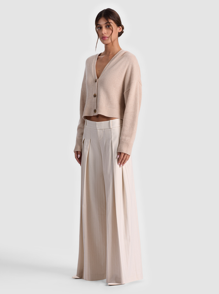 SIMON PLEATED TROUSER - OFF WHITE/OATMEAL image 4 - ALICE + OLIVIA