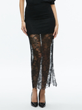 IYANNA LACE MAXI SKIRT - BLACK