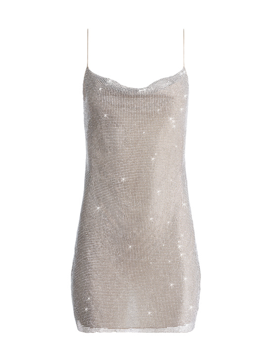 SILVER/CHAINMAIL-HARMONY CHAINMAIL SLIP DRESS