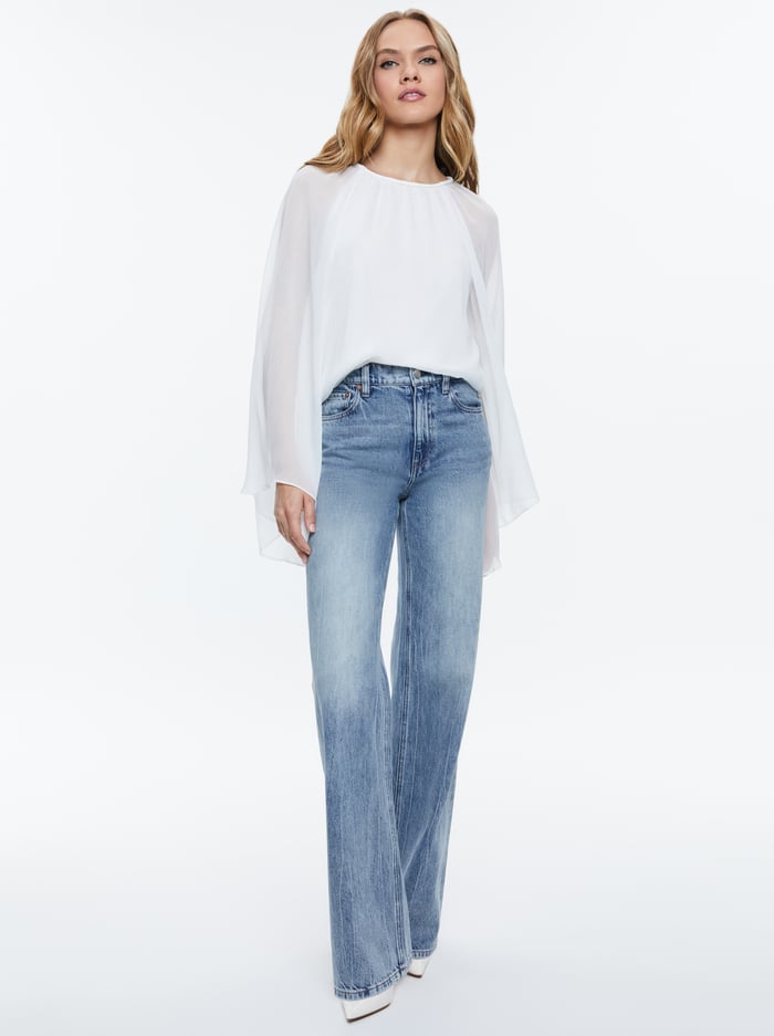 GITANA BLOUSON CROPPED TOP - OFF WHITE image 1 - Alice And Olivia
