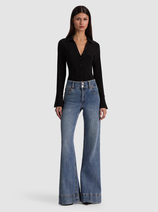 BLACK-FREYA BUTTON DOWN BODYSUIT