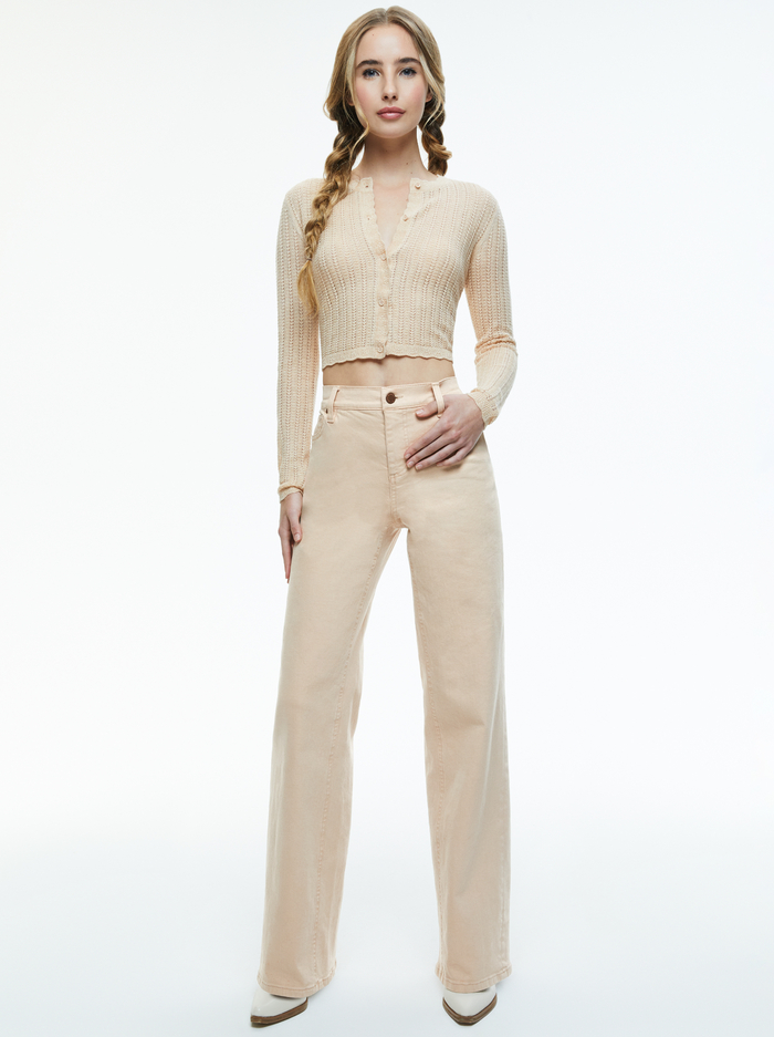 CARSON CARDIGAN - ALMOND image 4 - Alice And Olivia