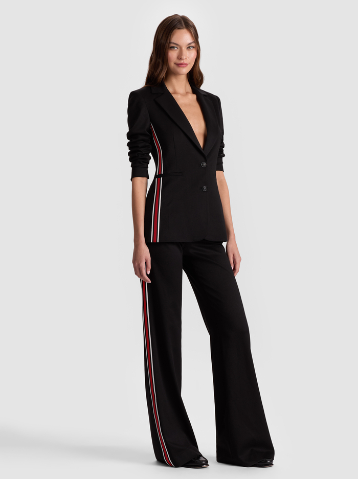 BREANN SIDE STRIPE BLAZER - BLACK image 4 - Alice And Olivia