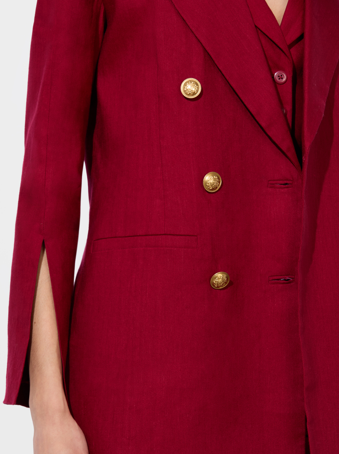 CAMPBELL LINEN BLAZER - DARK CHERRY image 3 - Alice And Olivia