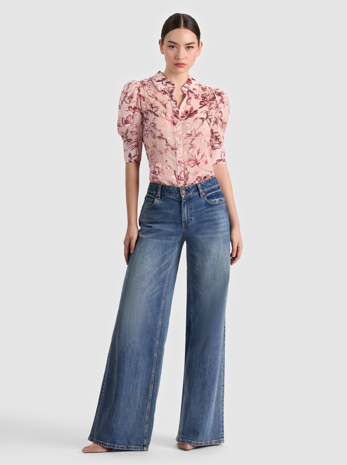 WILLA PUFF SLEEVE BLOUSE - MYSTIC GARDEN ENGLISH ROSE image 1 - ALICE + OLIVIA