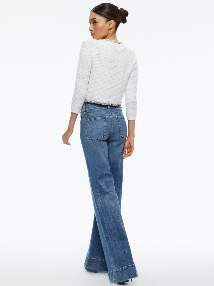 AKIRA EMBELLISHED CARDIGAN - SOFT WHITE image 1 - Alice And Olivia