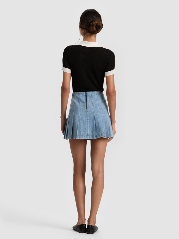 CARTER DENIM SKIRT - ROCKSTAR BLUE image 2 - Alice And Olivia