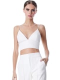 CARLI VEGAN LEATHER BRA TOP - ECRU