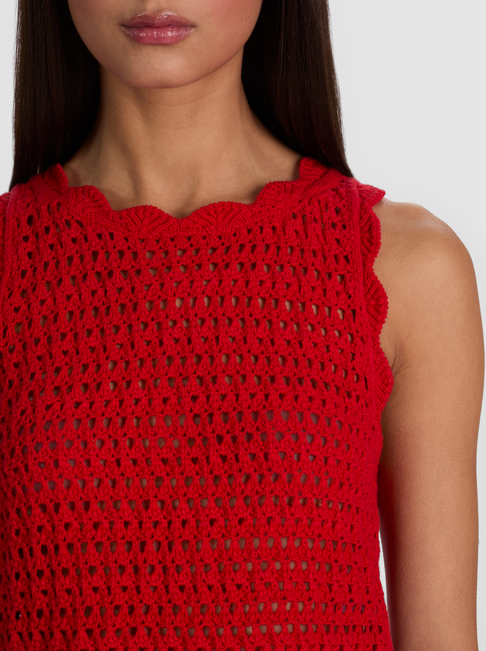 AMITY CROCHET TANK - CHILI PEPPER image 3 - ALICE + OLIVIA