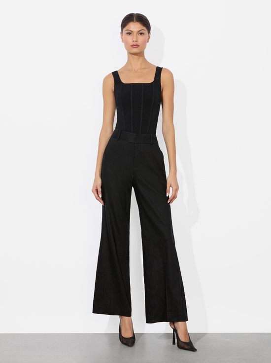 BLACK-QUINN LINEN KICK FLARE PANT