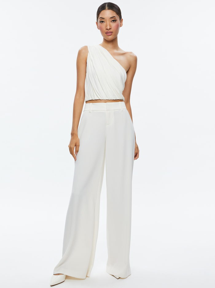 JEANE DRAPED CROPPED TOP - OFF WHITE image 1 - Alice And Olivia