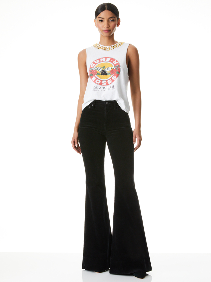 MILLER STUDDED BOYFRIEND TANK - WHITE/MULTI image 2 - Alice And Olivia