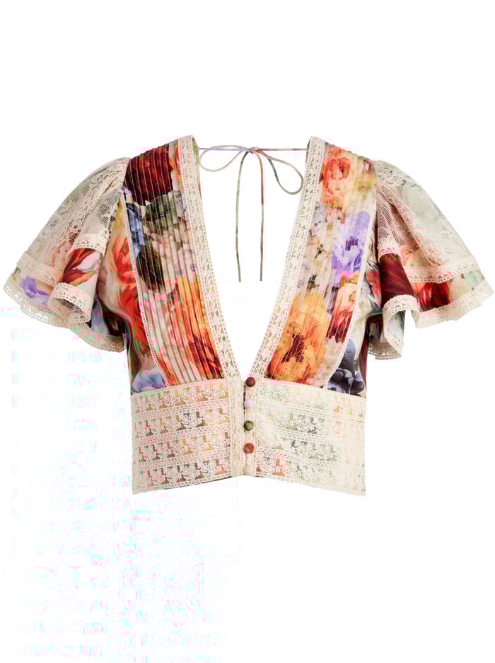 KEELEY BLOUSE - STORM FLORAL SM image 5 - Alice And Olivia
