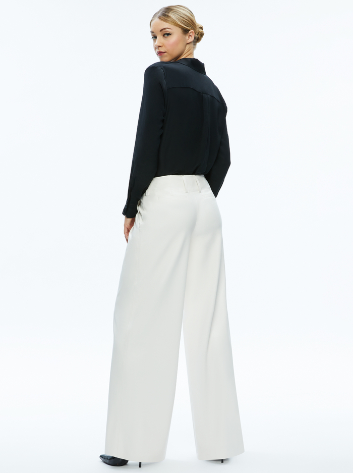 ANDERS VEGAN LEATHER LOW RISE PANT - OFF WHITE image 1 - Alice And Olivia