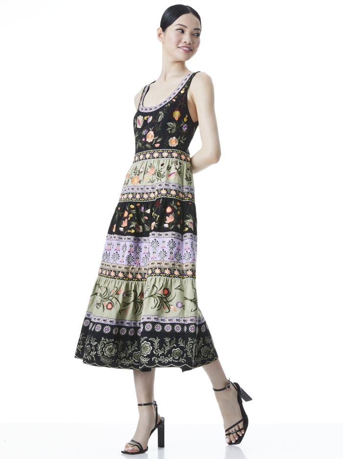 ARYA EMBROIDERED MIDI GOWN DRESS - MULTI image 4 - ALICE + OLIVIA
