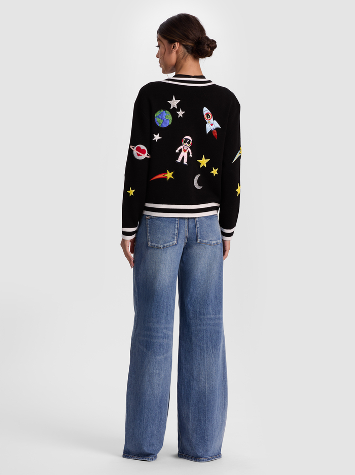 BRADLEY SPACE STACEFACE CARDIGAN - BLACK MULTI image 2 - Alice And Olivia