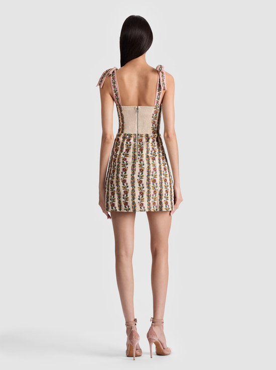 OFF WHITE/MULTI-MARYANN MINI DRESS