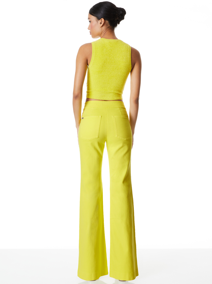 AMITY SLEEVELESS CROPPED TANK - CANARY image 1 - Alice And Olivia