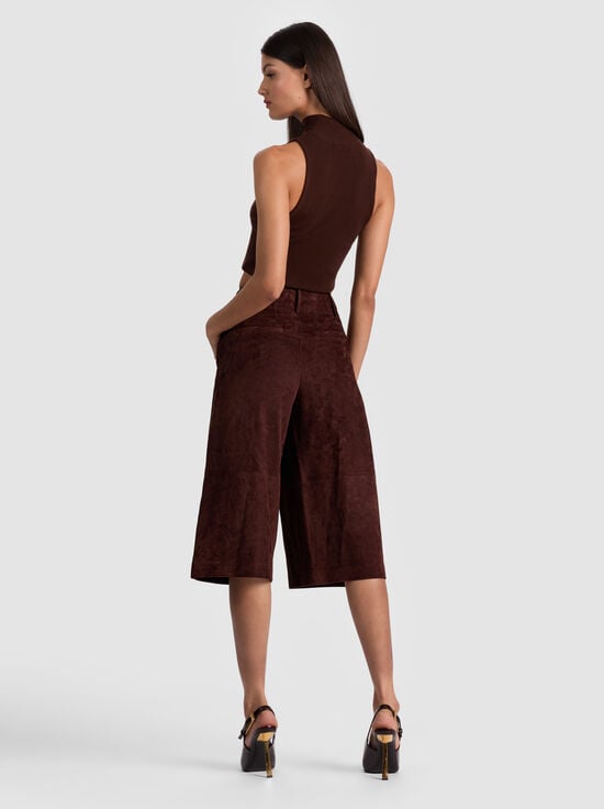 DARK CHOCOLATE-ELOISE SUEDE LONG SHORT