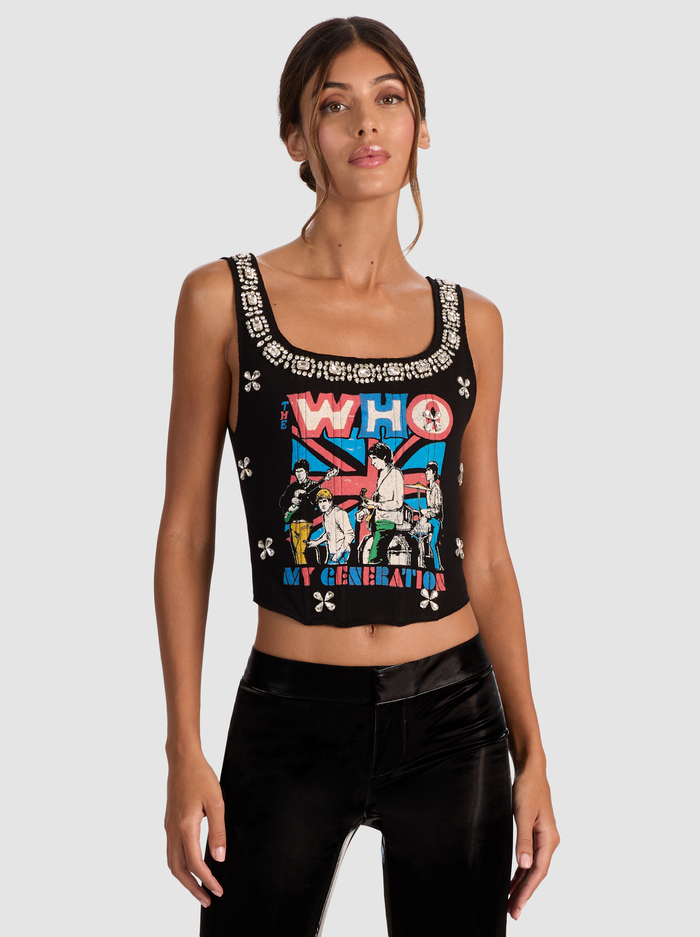 BRESLIN BAND TEE CORSET - THE WHO - Alice And Olivia