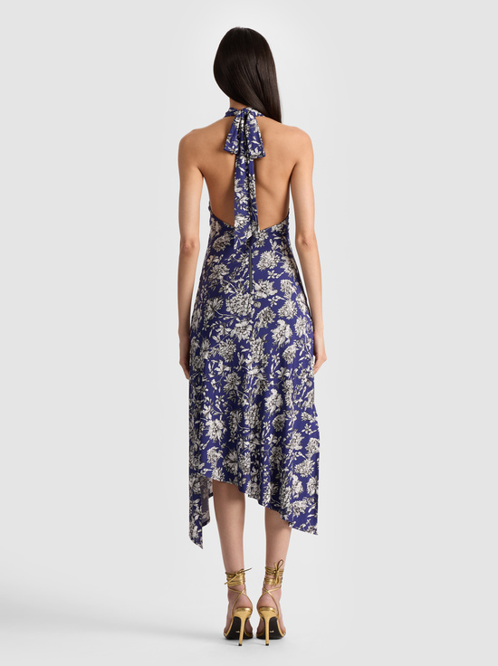 BLOOMING WILD INDIGO-DANI MIDI DRESS