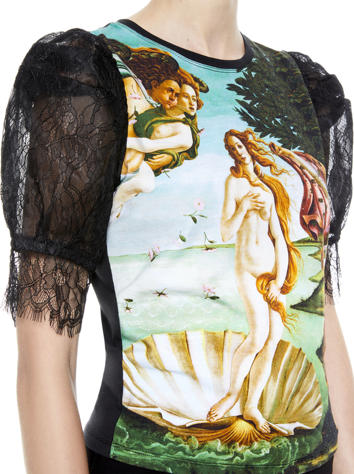 POSEY PUFF SLEEVE TEE - BIRTH OF VENUS MULTI/BLK image 3 - ALICE + OLIVIA