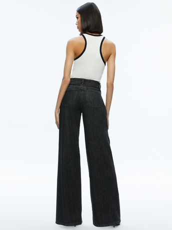 OFF WHITE/BLACK-MIRTHA RACERBACK TANK