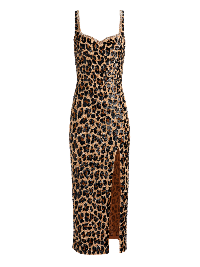 EVE EMBELLISHED MIDI GOWN - SPOTTED LEOPARD image 5 - ALICE + OLIVIA