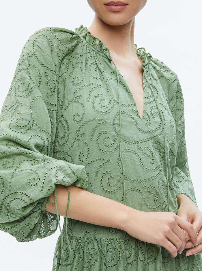 SHERRIE GATHERED TUNIC DRESS - SAGE image 1 - Alice And Olivia