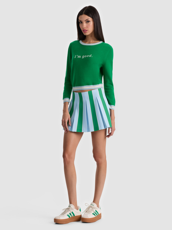 HRLOM STRIPE CROLNA BLU/GRN AP-EMILIE MINI SKIRT