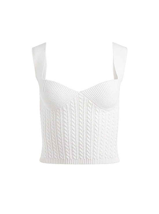 SOFT WHITE-ADRIANNA KNIT CORSET