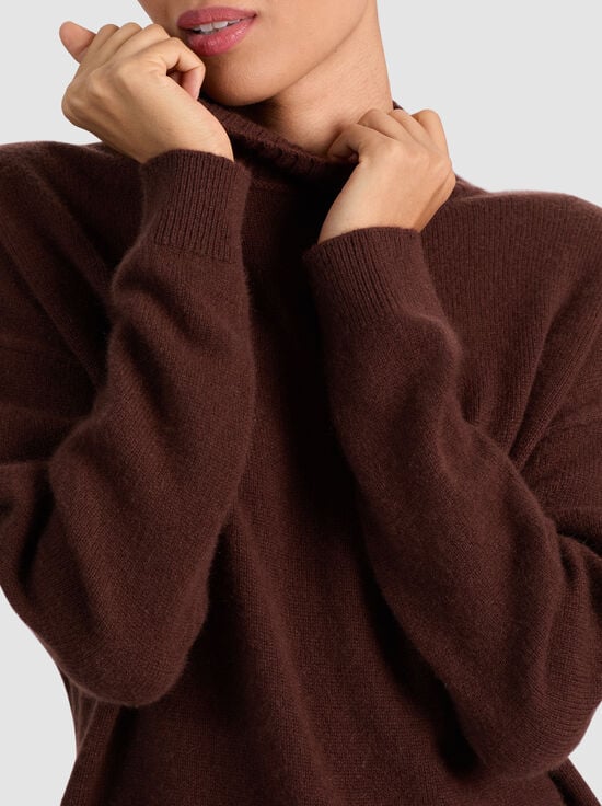 DARK CHOCOLATE-MELIE CASHMERE PULLOVER