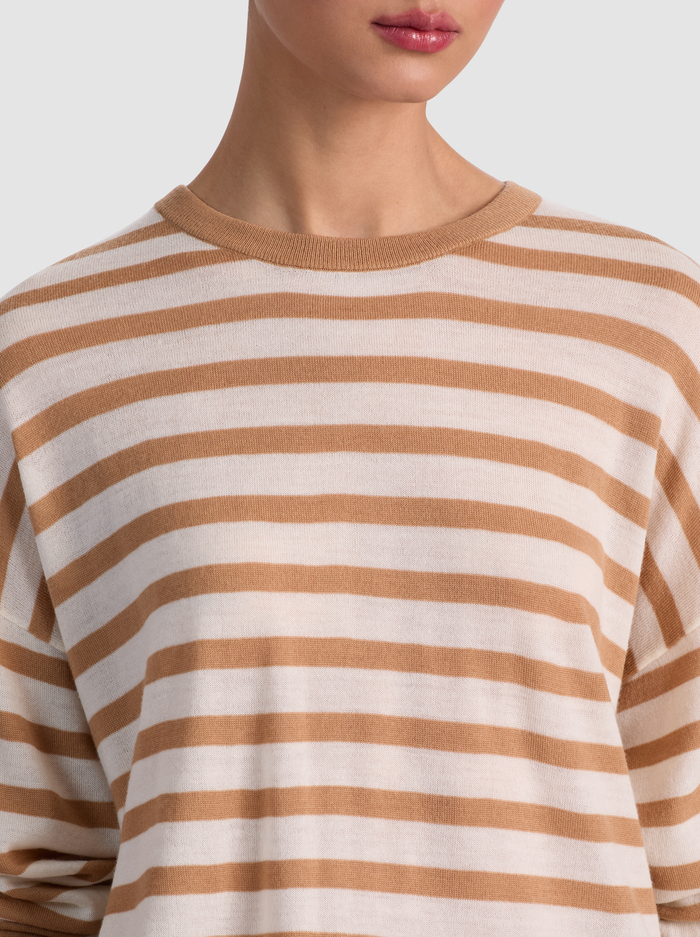 MITCHELL WOOL PULLOVER - SOFT WHITE/PRALINE image 3 - ALICE + OLIVIA