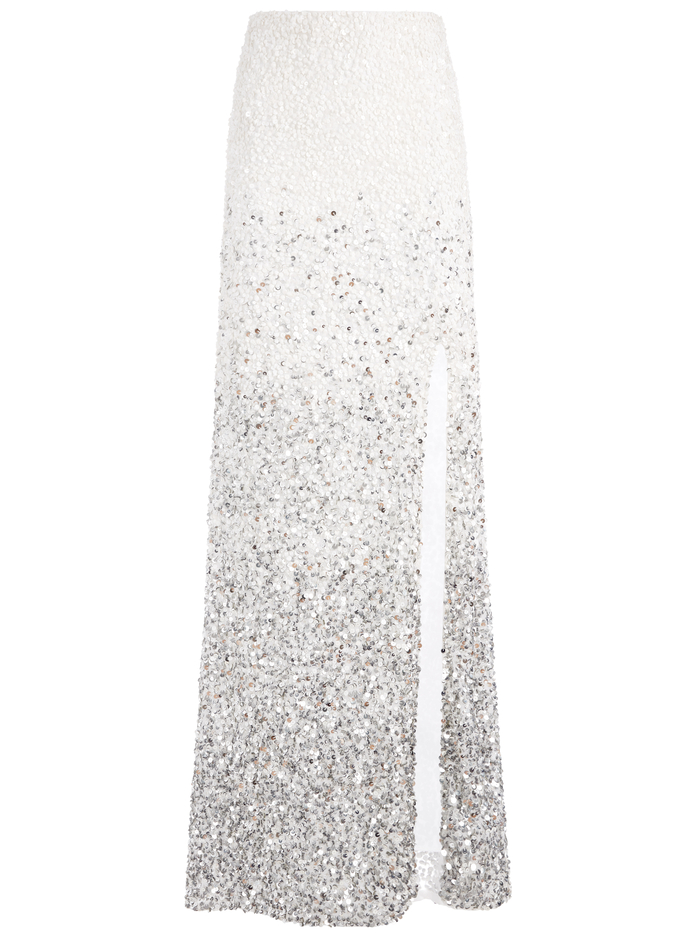 HOUSTON OMBRE SEQUIN GOWN SKIRT - OFF WHITE/MULTI image 5 - Alice And Olivia